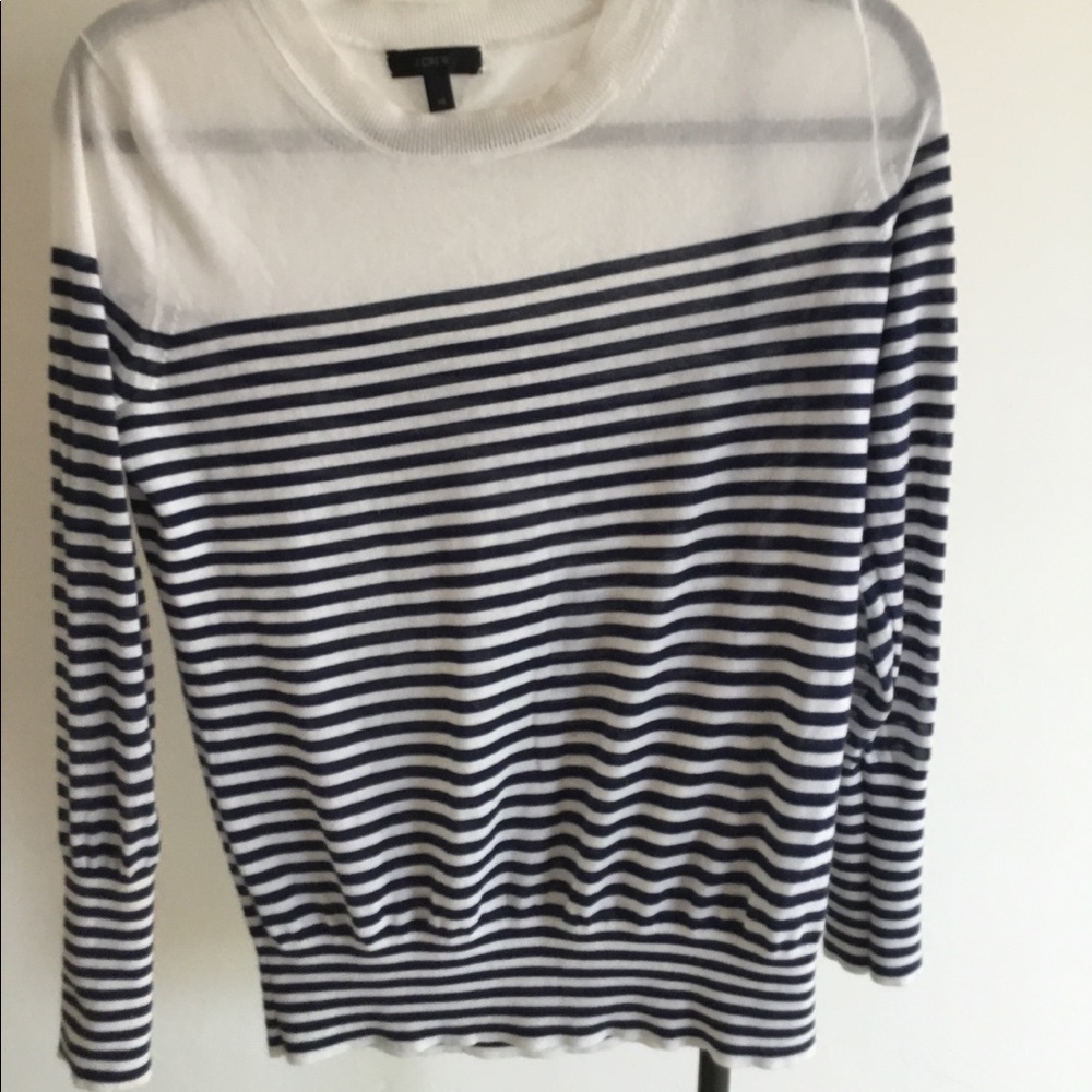 Jcrew navy stripe sweater
